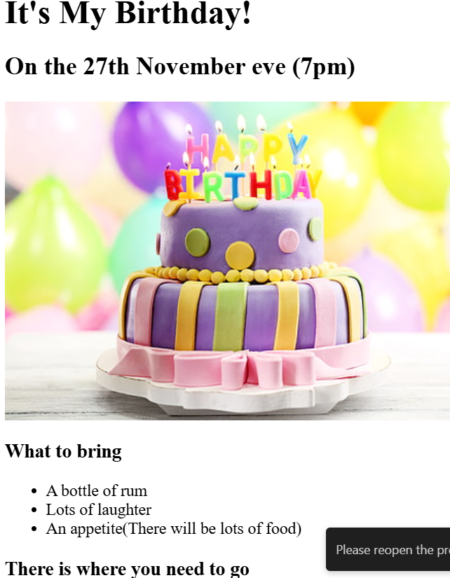 Birthday Invite Project